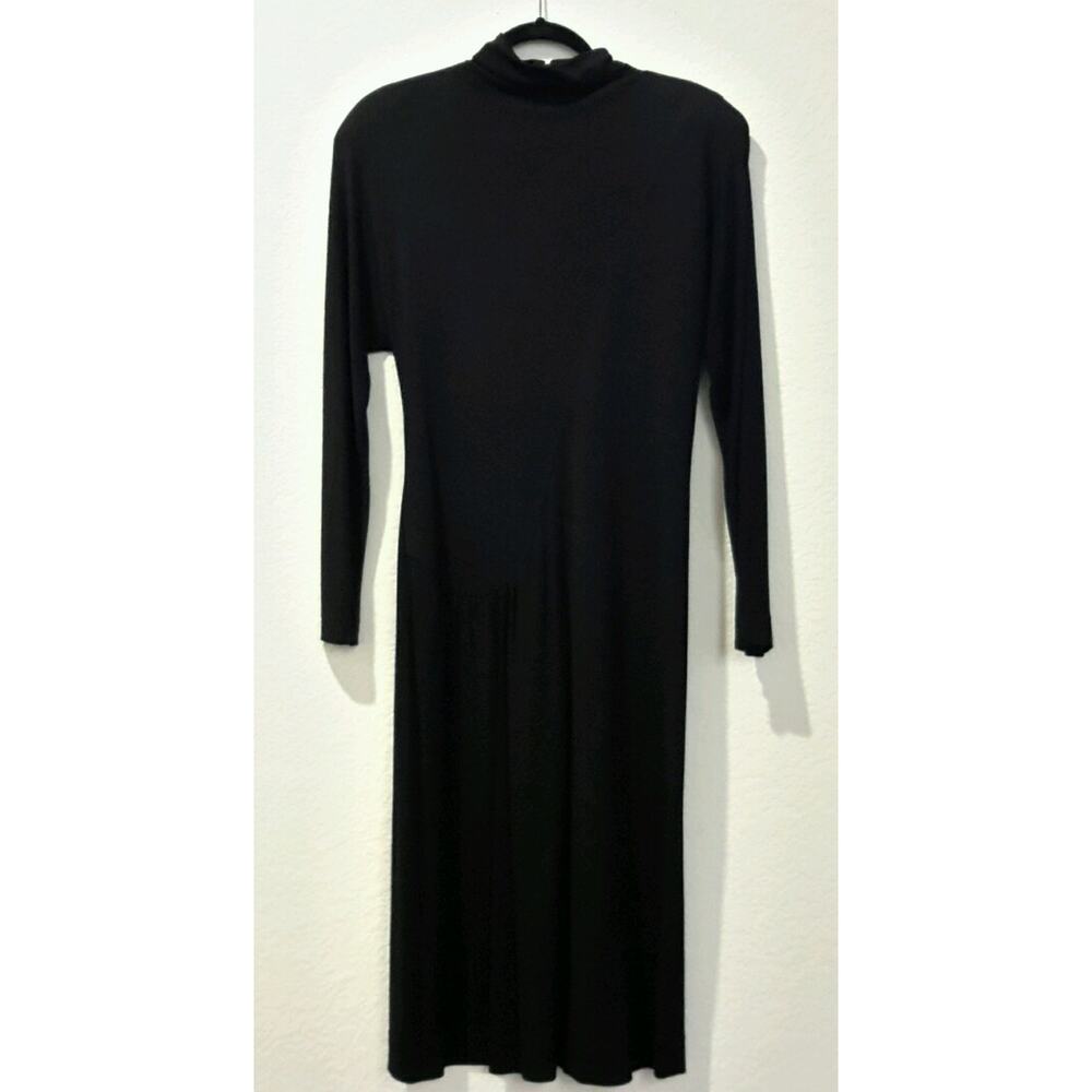 Morton Myles Women 6 Full & Sleeve‎ Length Black Dress Mini Cowl Neck USA Made